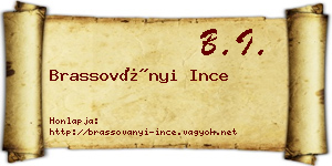 Brassoványi Ince névjegykártya
